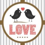 Love Birds Romantic Card Stock Photo