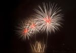 Fireworks Light Up The Sky With Dazzling Display Stock Photo