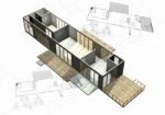 Housing Architecture Plans With 3D Stock Photo