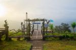 Podium For Natural View On Viewpoint Doi Ang Khang Mountai Stock Photo