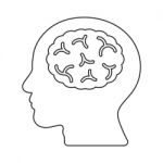 Brain Human Head Idea Thin Line Flat Design Icon  Illustra Stock Photo