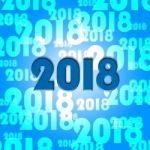 Two Thousand Eighteen Indicates 2018 New Year Celebration Stock Photo