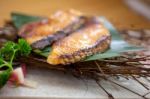 Japanese Style Teppanyaki Roasted Cod Fish Stock Photo