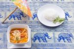 Tom Yum Goong Soup - Thai The Most Famous Dish Stock Photo