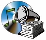 Phonograph With Treble Clef Stock Photo