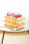 Napoleon Strawberry Cake Dessert Stock Photo