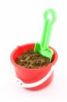 Sand Bucket And Shovel Stock Photo