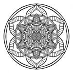 Outline Mandala Decorative Round Ornament, Hand Drawn Style - Ve Stock Photo