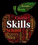 Skills Word Means Words Competencies And Text Stock Photo