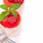 Fresh Raspberry Cake Mousse Dessert Stock Photo