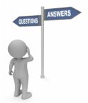 Questions Answers Sign Means Questioning Faqs And Knowledge 3d R Stock Photo