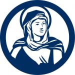 Blessed Virgin Mary Circle Retro Stock Photo