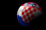 Croatia Flag Soccer Ball Isolated Dark Background Stock Photo