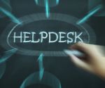 Helpdesk Diagram Shows Support Solutions And Advice Stock Photo