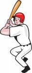 Baseball Player Batting Side Isolated Cartoon Stock Photo