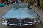 Old Vintage Chevrolet Car At Night Market, Srinakarin Road Stock Photo