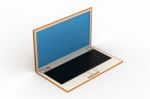 3d Rendering Of Laptop In White Background Stock Photo