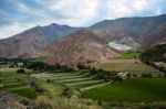 Vineyards Of The Elqui Valley, Andes Part Of Atacama Desert In T Stock Photo