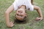 Girl Playing Outside Stock Photo