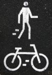 Pedestrian And Bicycle Sign Stock Photo