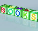 Books Blocks Shows Novels Non-fiction And Reading Stock Photo