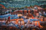 Glowing Hoodoos In Bryce Canyon Southern Utah Stock Photo