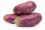 Eggplants Isolated On A White Background Stock Photo