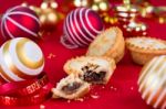 Traditional Christmas Mince Pies Stock Photo