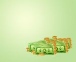 Money Su Fondo Verde Stock Photo