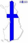 Finland Map Flag Stock Photo