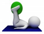 Exercise Ball Represents Get Fit And Exercised 3d Rendering Stock Photo