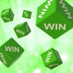 Win Dice Background Shows Triumph Stock Photo