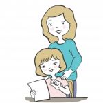 Mother And Daughter Doodle Style- Character Design Stock Photo