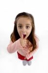 Cute Girl Thumbs Up Stock Photo