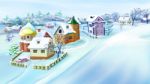 Eastern  Europe Traditional Village In Winter Stock Photo