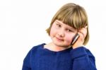 Young Dutch Girl Phoning With Mobile Phone Stock Photo