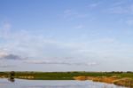 Spring Countryside Lake Landscape Stock Photo