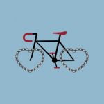 Bicycle With Heart Shape Chain Wheel Stock Photo