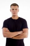 Handsome Male With Crossed Arms Stock Photo