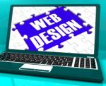 Web Design On Laptop Showing Creativity Stock Photo