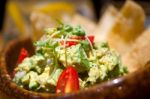 Avocado And Shrimps Salad Stock Photo