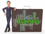 Business Words Represents E-commerce Wordcloud And Businesses Stock Photo