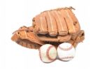 Baseball Glove And Ball Isolated On White Stock Photo