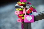 Seoul - February 29 : Love Padlocks At N Seoul Tower Or Locks Of Love Is A Custom In Some Cultures Which Symbolize Their Love Will Be Locked Forever At Seoul Tower On February 29,2016 In Seoul,korea Stock Photo