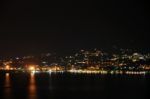 Lake Como At Night Stock Photo