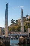 Modern Bridge In Torquay Stock Photo