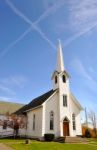 Rural Church, Midwest, Ohio, Near Akron, Usa Stock Photo