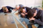 Exhausted Business People Stock Photo