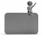 Character On Blank Board Allows Message Or Presentation Stock Photo