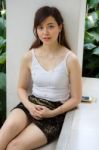 Portrait Of Thai Adult Sexy Women Office Beautiful Girl Relax And Smile Stock Photo